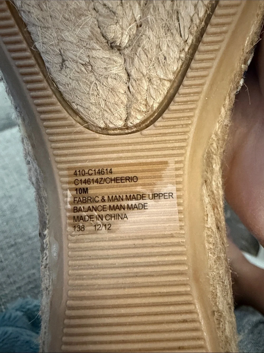 NEW Cliffs by White Mountain Nautical Navy/White T-Strap Espadrille Sandal 10